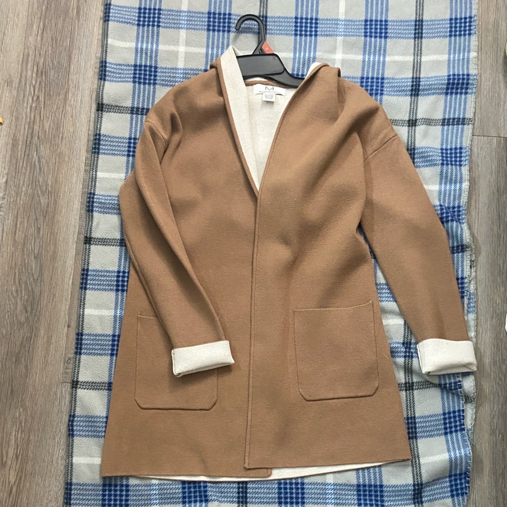 Magaschoni Camel and Cream Cape Jacket
